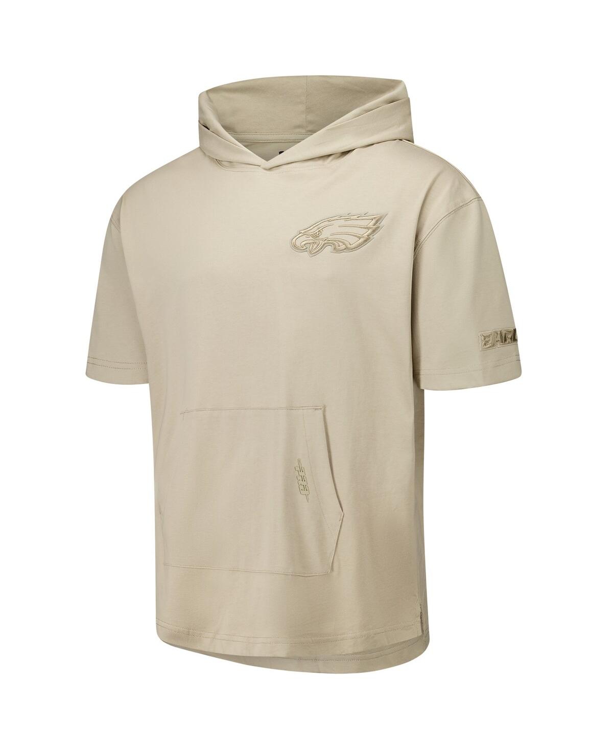 Pro Standard Men's Tan Philadelphia Eagles Neutrals Capsule Short Sleeve Pullover Hoodie In Tan