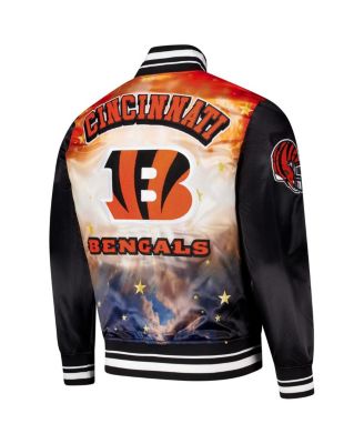 Men's Black Cincinnati Bengals Sublimated Satin Full-Snap Jacket
