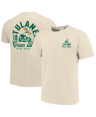 Image One - Men's Cream Tulane Green Wave Comfort Colors Mascot Overlay T-Shirt