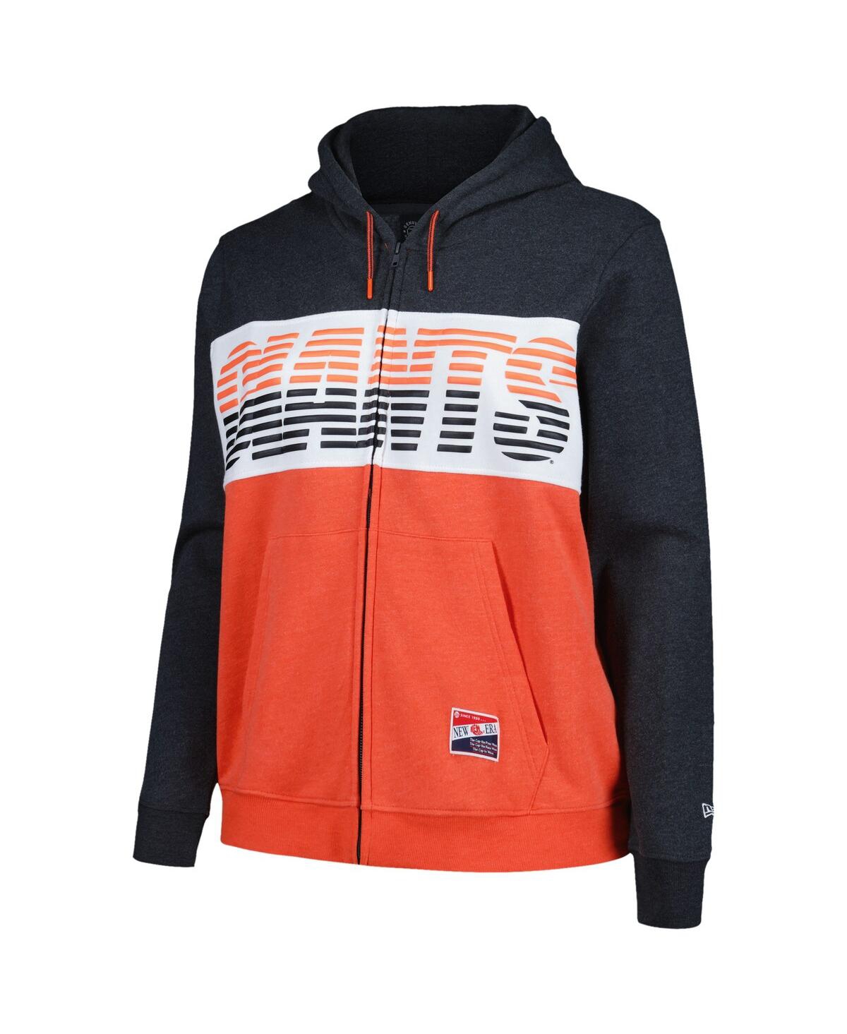 NEW ERA WOMEN'S BLACK SAN FRANCISCO GIANTS PLUS SIZE COLOR BLOCK FULL-ZIP HOODIE 