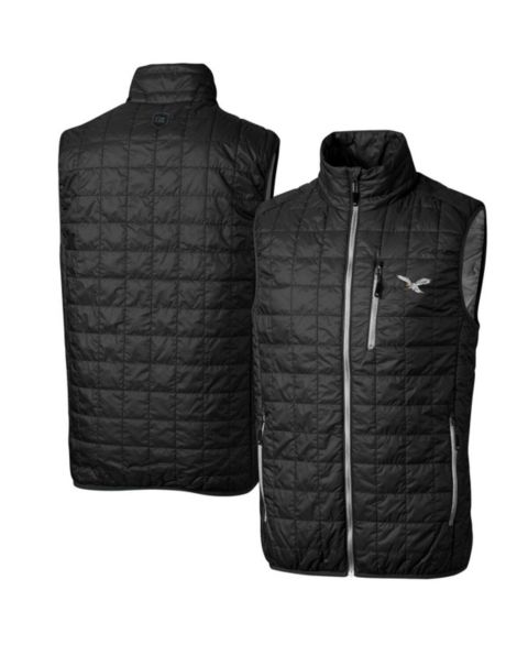 Мужской жилет Cutter & Buck Black Philadelphia Eagles Rainier PrimaLoft Eco Full-Zip Puffer Vest