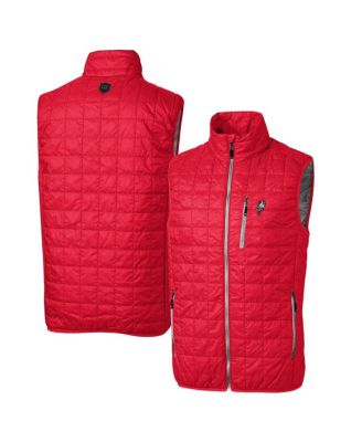Cutter & Buck - Men's Scarlet Ohio State Buckeyes Primary Team Logo Rainier PrimaLoft Insulated Full-Zip Puffer Vest