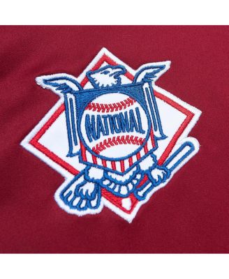 Men's Burgundy Philadelphia Phillies Heavyweight Button Front Satin Full-Snap Jacket