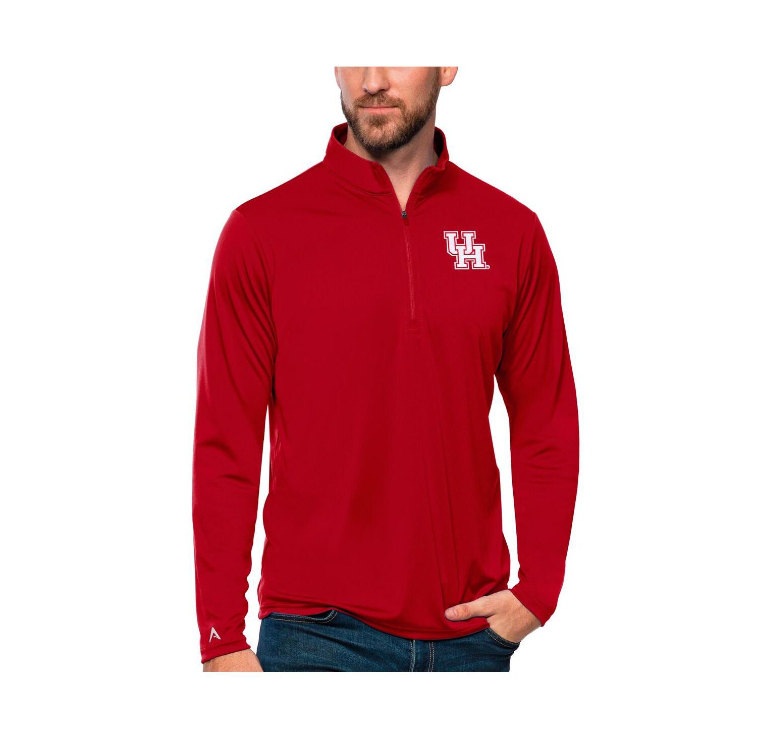 Men's Red Houston Cougars Tribute Quarter-Zip Top