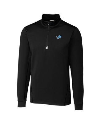 Men's Black Detroit Lions Traverse Stretch Quarter-Zip Top