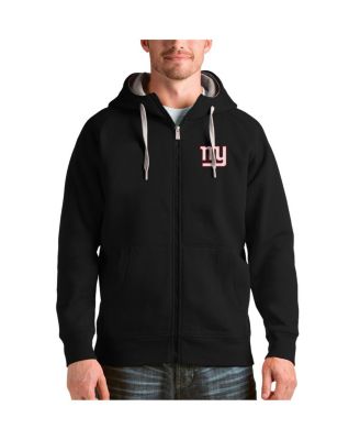 Antigua - Men's  Black New York Giants Victory Full-Zip Hoodie