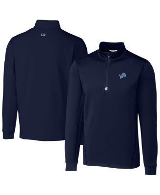 Cutter & Buck - Men's Cutter Buck Navy Detroit Lions Big Tall Traverse Stretch Quarter-Zip Top