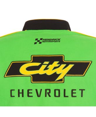 Men's Black/Green NASCAR City Chevrolet Legend Full-Snap Twill Uniform Jacket