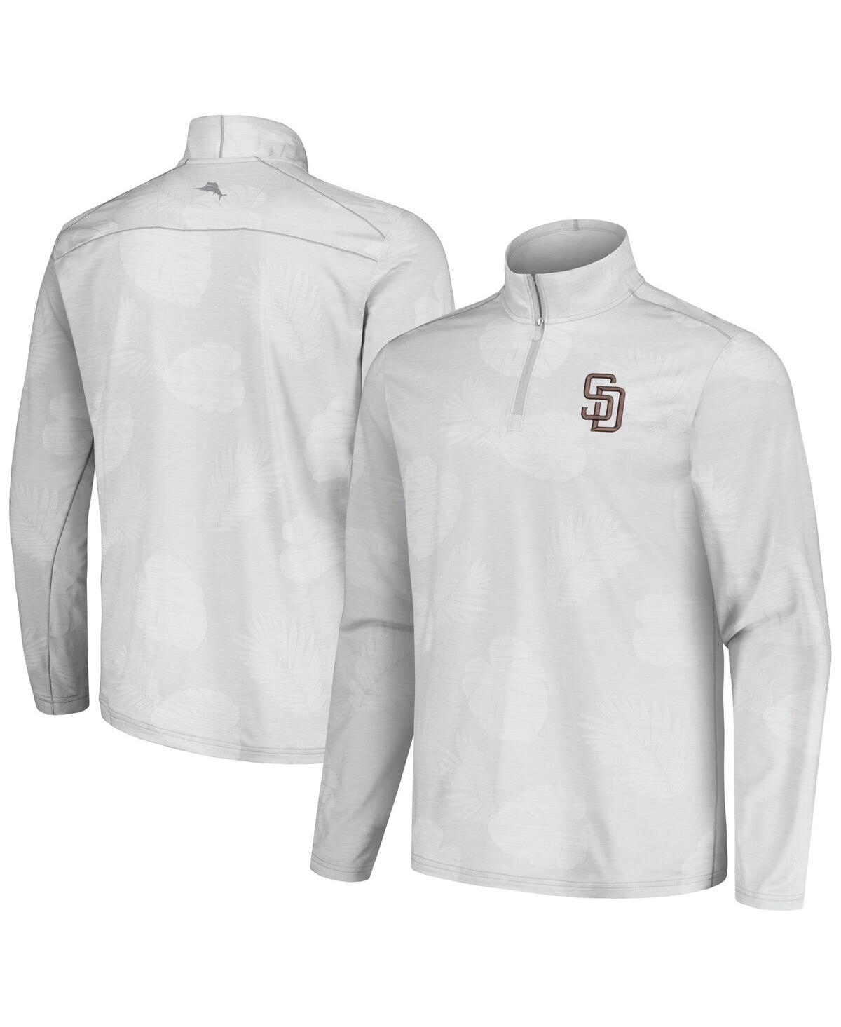 Tommy Bahama Men's Gray San Diego Padres Delray Frond Islandzone Half-zip Jacket In Gray