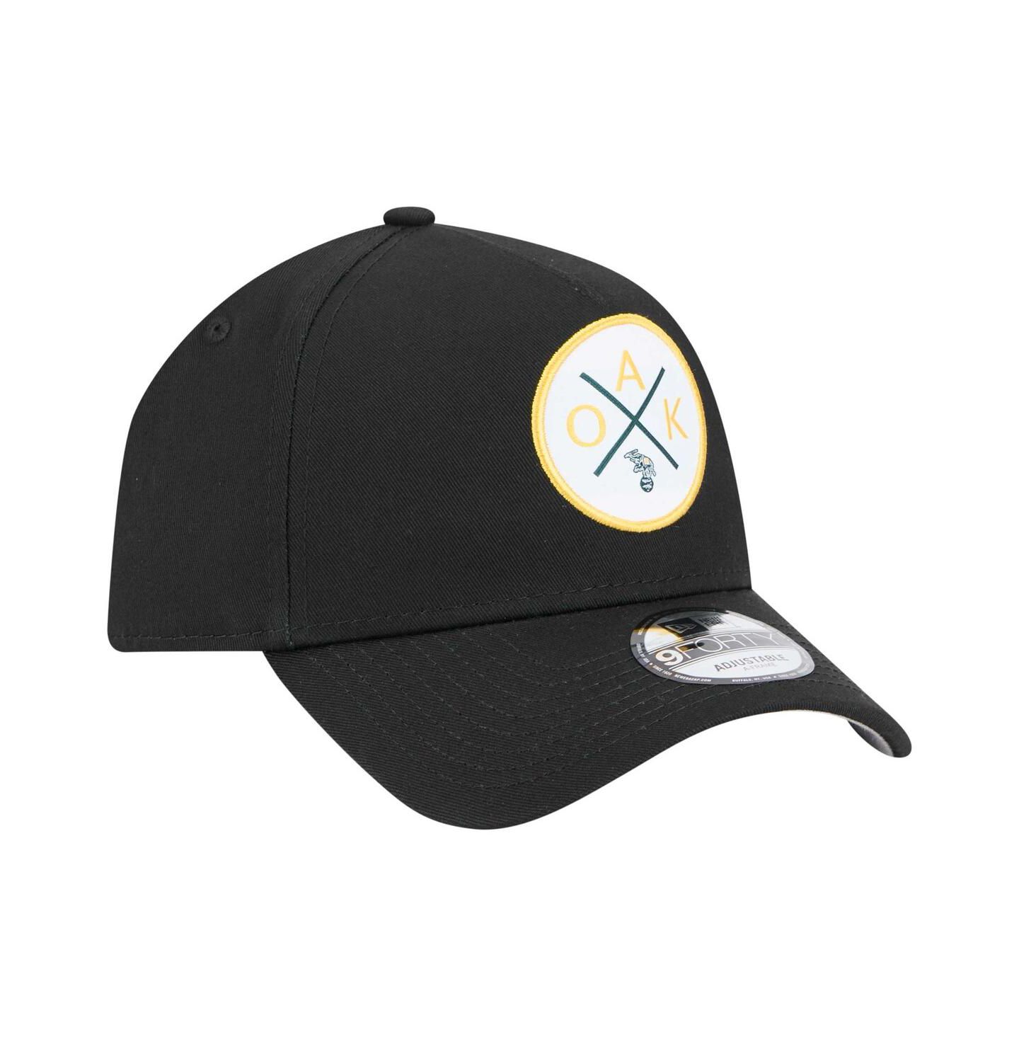Мужская кепка New Era Black Oakland Athletics 9FORTY A-Frame Adjustable Hat — фото 4