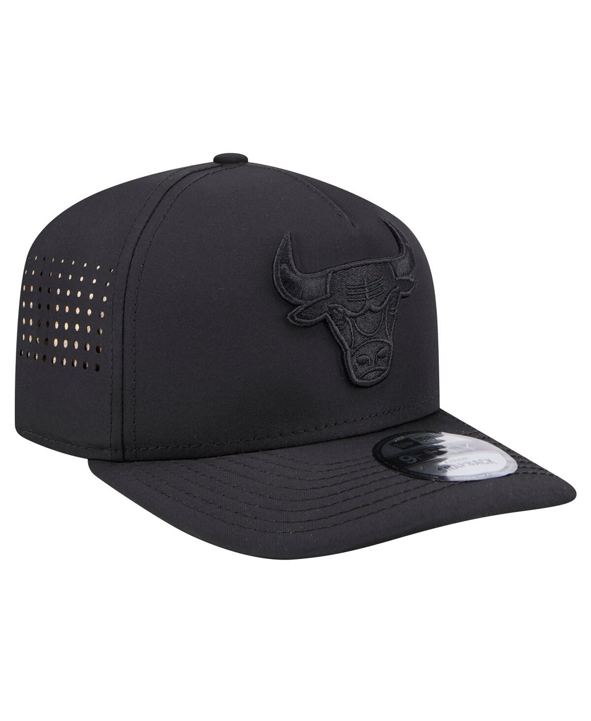 NEW ERA MEN'S BLACK CHICAGO BULLS VENTED 9FIFTY A-FRAME SNAPBACK HAT 