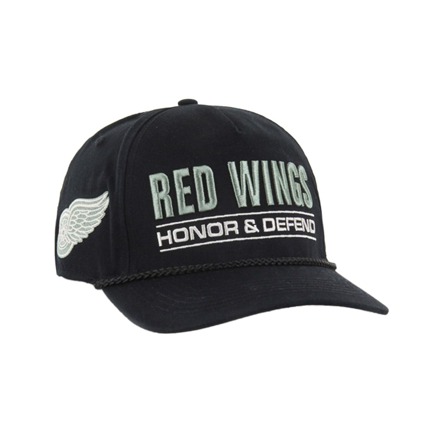 Men's Black Detroit Red Wings OHT Military Appreciation Homeland Honor and Defend Hitch Adjustable Hat