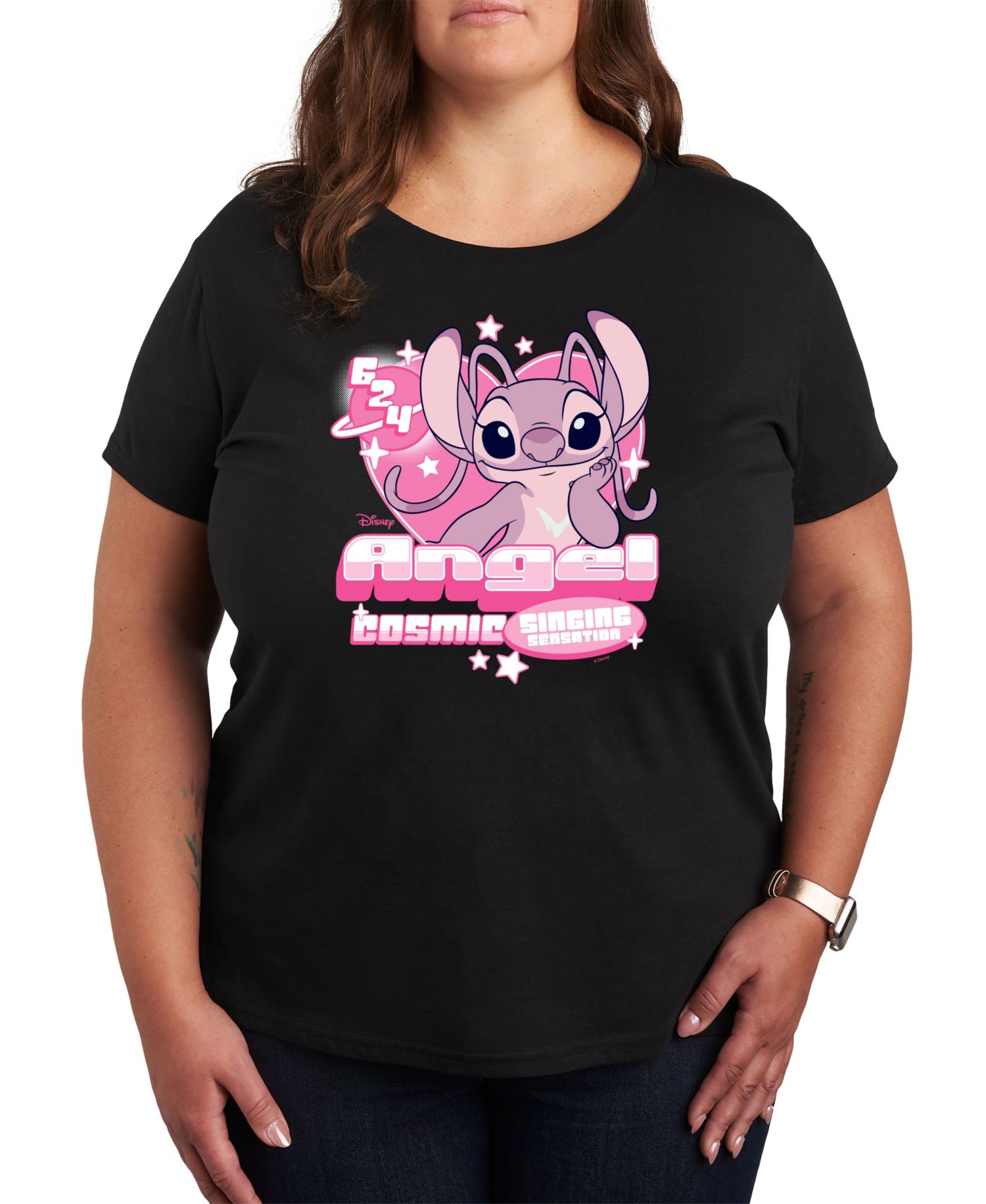 Trendy Plus Size Lilo and Stitch Core Graphic Crew Neck T-Shirt