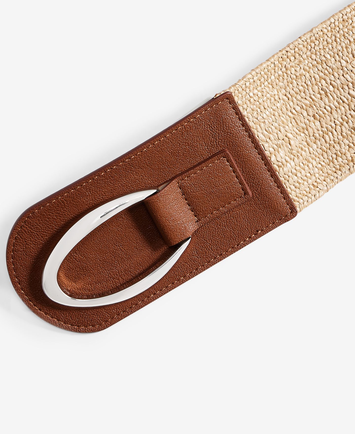 Женский ремень I.N.C. International Concepts Stretch Straw Oval & Hook Belt, цвет: Натуральный коньячный — фото 2