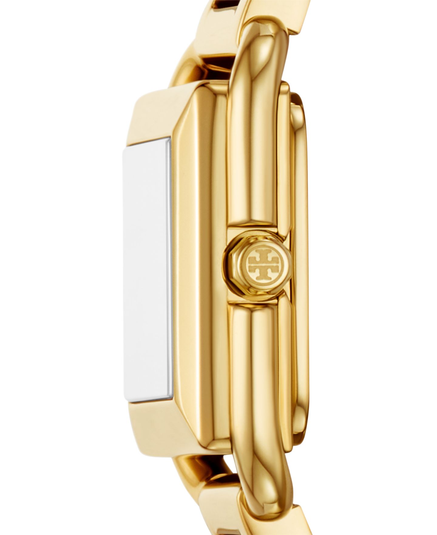 Женские часы Tory Burch The Kira Square Gold-Tone Stainless Steel Bracelet Watch 18mm — фото 2