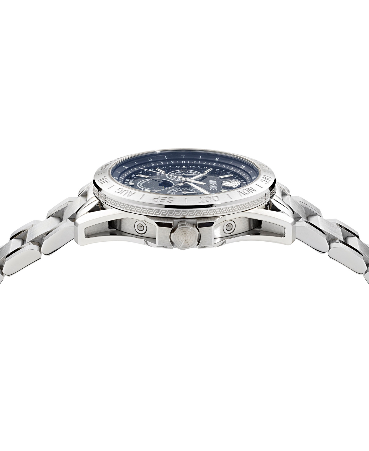 Versace V-galaxy Moonphase Watch, 43mm In Stainless
