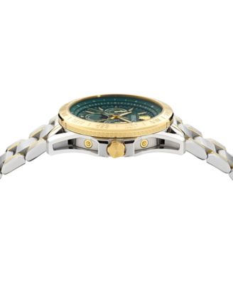 Men's Swiss V-Galaxy Moonphase Two-Tone Stainless Steel Bracelet Watch 43mm