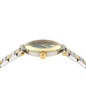 Women's Swiss Greek Two-Tone Stainless Steel Bracelet Watch 35mm
