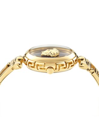 Women's Swiss Medusa Jewel Gold Ion Plated Bracelet Watch 34mm