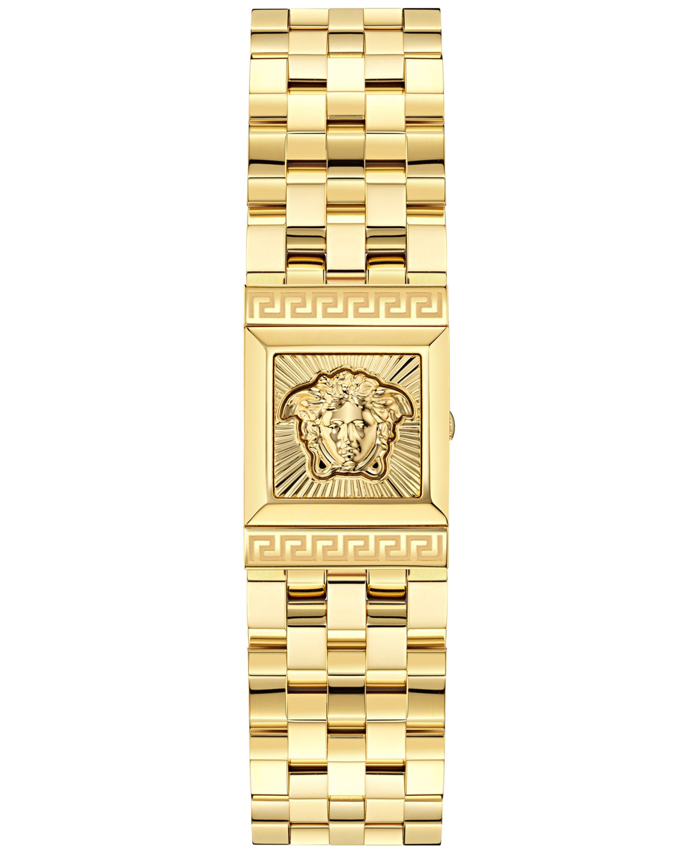 Женские часы Versace Swiss Reveal Square Gold Ion Plated Bracelet Watch 18x25mm — фото 2