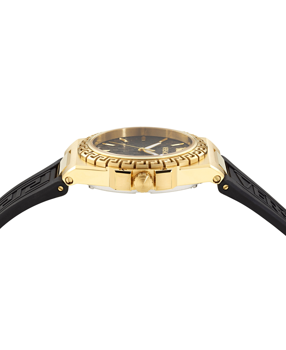 Versace Greca Reaction Silicone Watch In Gold
