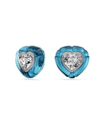 Dulcis Rhodium Plated Heart Clip-On Earrings