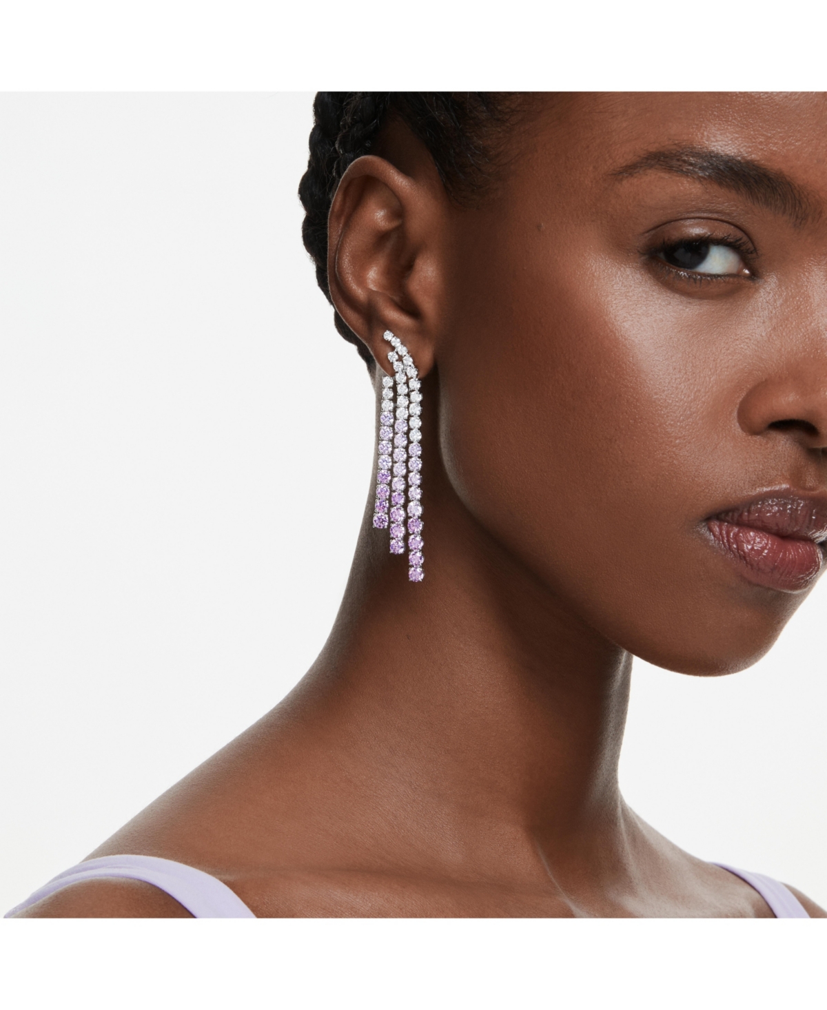 Swarovski Matrix Ohrclips In Purple