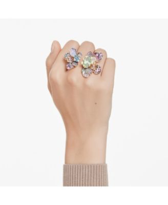 Idyllia Mixed Metal Finish Flower Ring