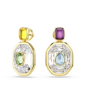 Chroma Gold-Tone Plated Octagon Cut Drop Earrings