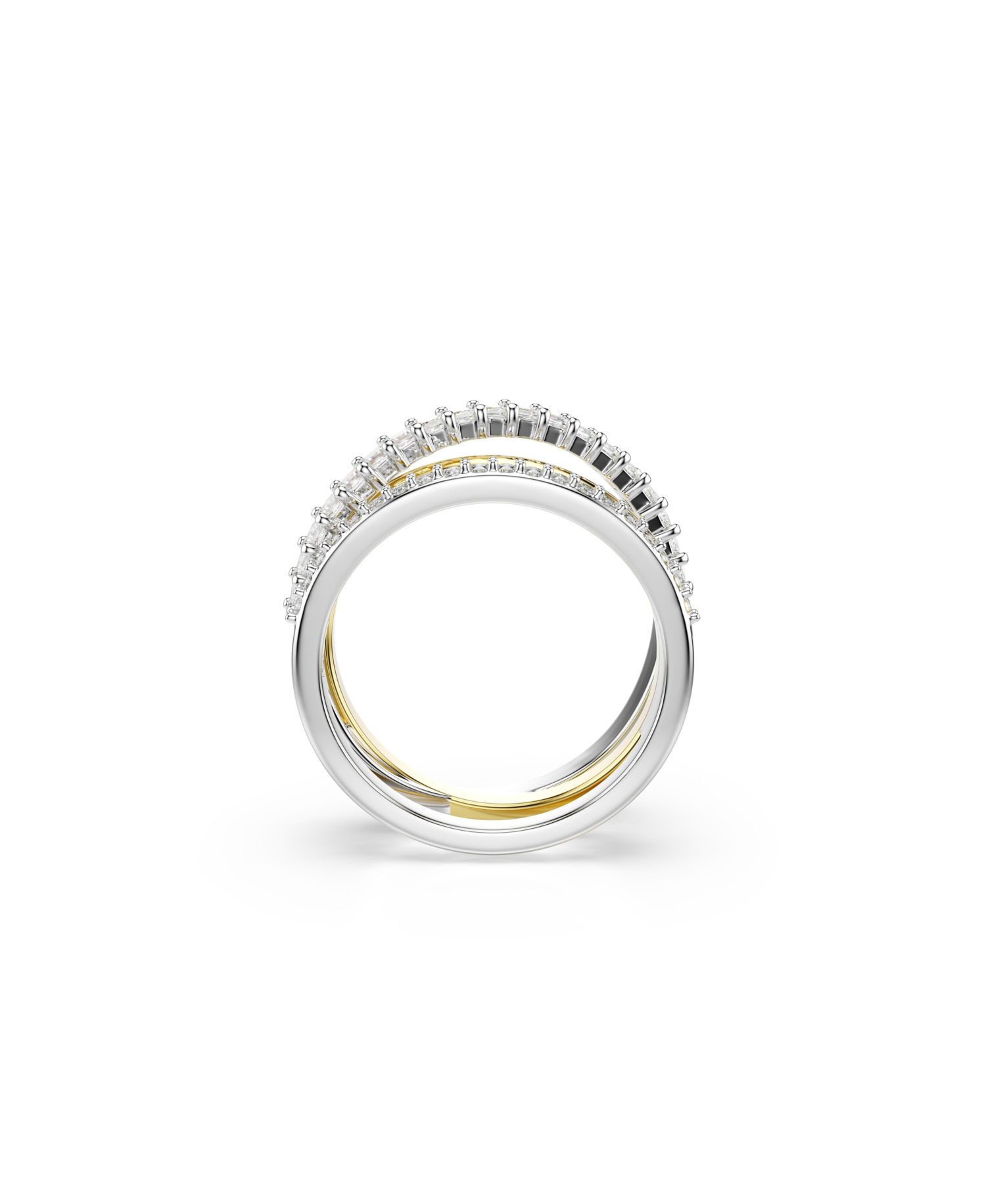 Hyperbola Mixed Metal Finish Ring