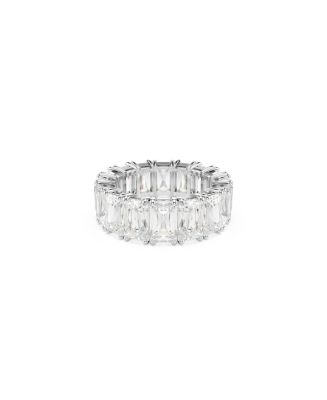 Swarovski Matrix Vittore Rhodium Plated Baguette Cut Ring - Macy's
