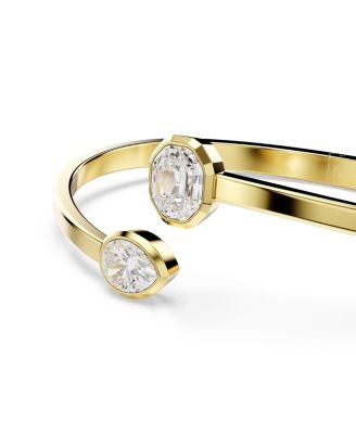 Imber Mixed Cuts White Gold-Tone Plated Bangle Bracelet