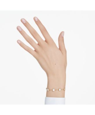 Imber Mixed Round Cuts White Gold-Tone Plated Tennis Bracelet