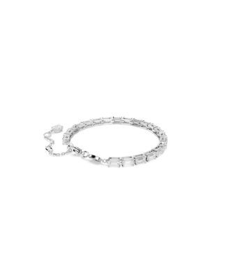 Matrix Baguette Cut White Rhodium Plated Tennis Bracelet