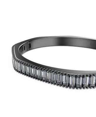 Matrix Baguette Cut Blue Ruthenium Plated Bangle Bracelet