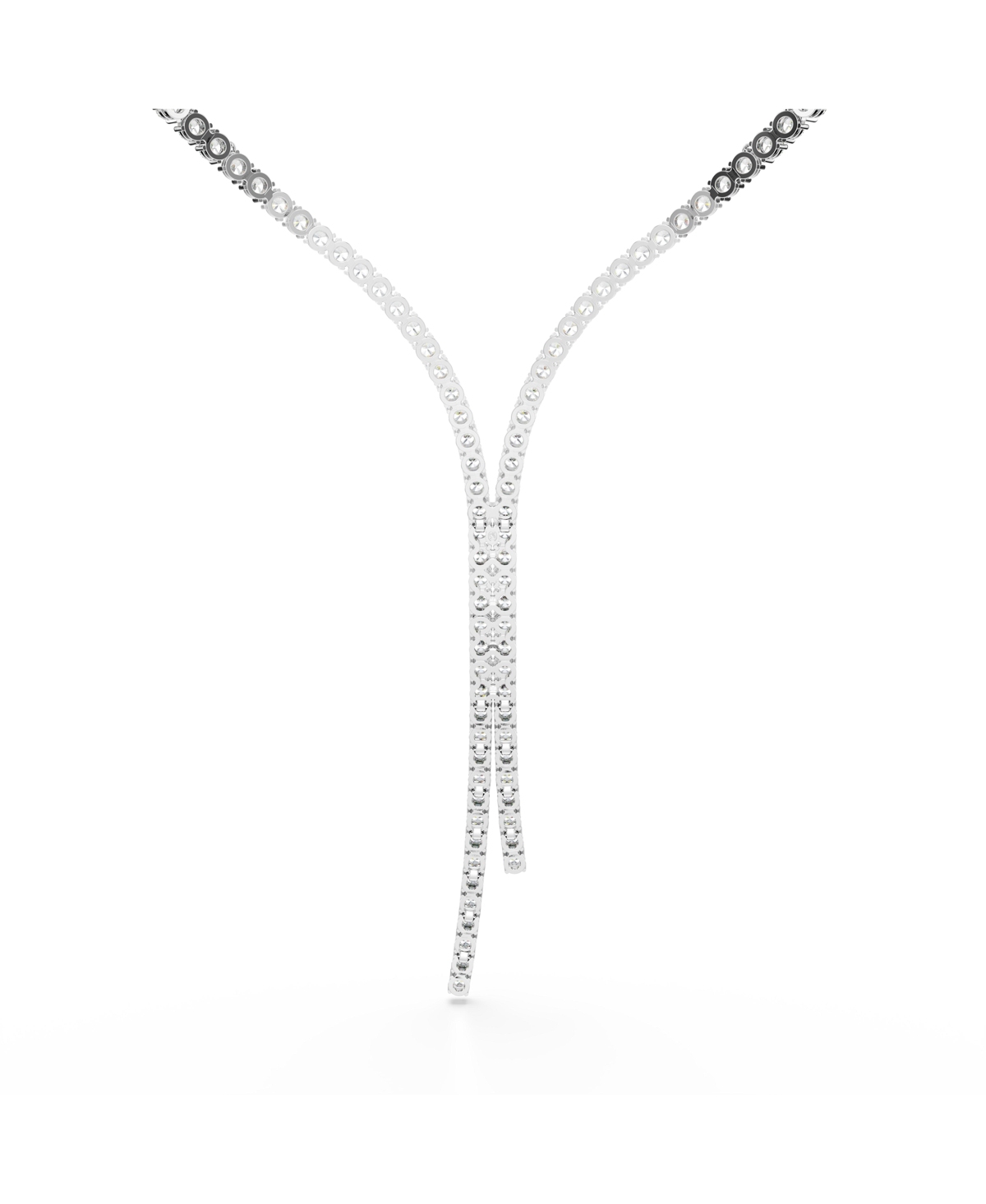 SWAROVSKI MATRIX ROUND CUT WHITE RHODIUM PLATED Y NECKLACE 