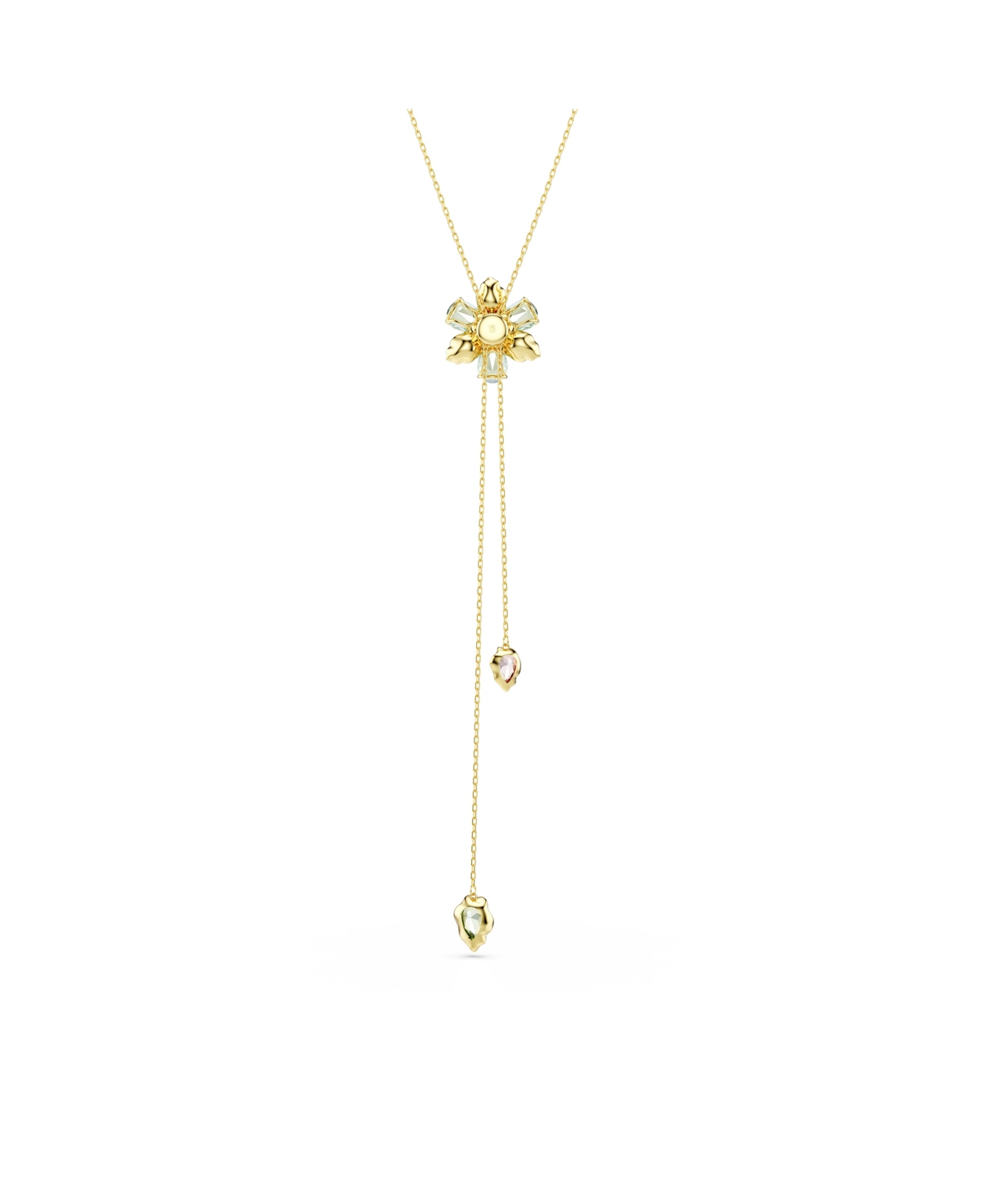 Shop Swarovski Idyllia Mixed Cuts Flower Multicolored Gold-tone Plated Y Pendant Necklace