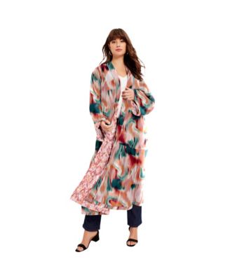Women's June and Vie Reversible Printed Duster