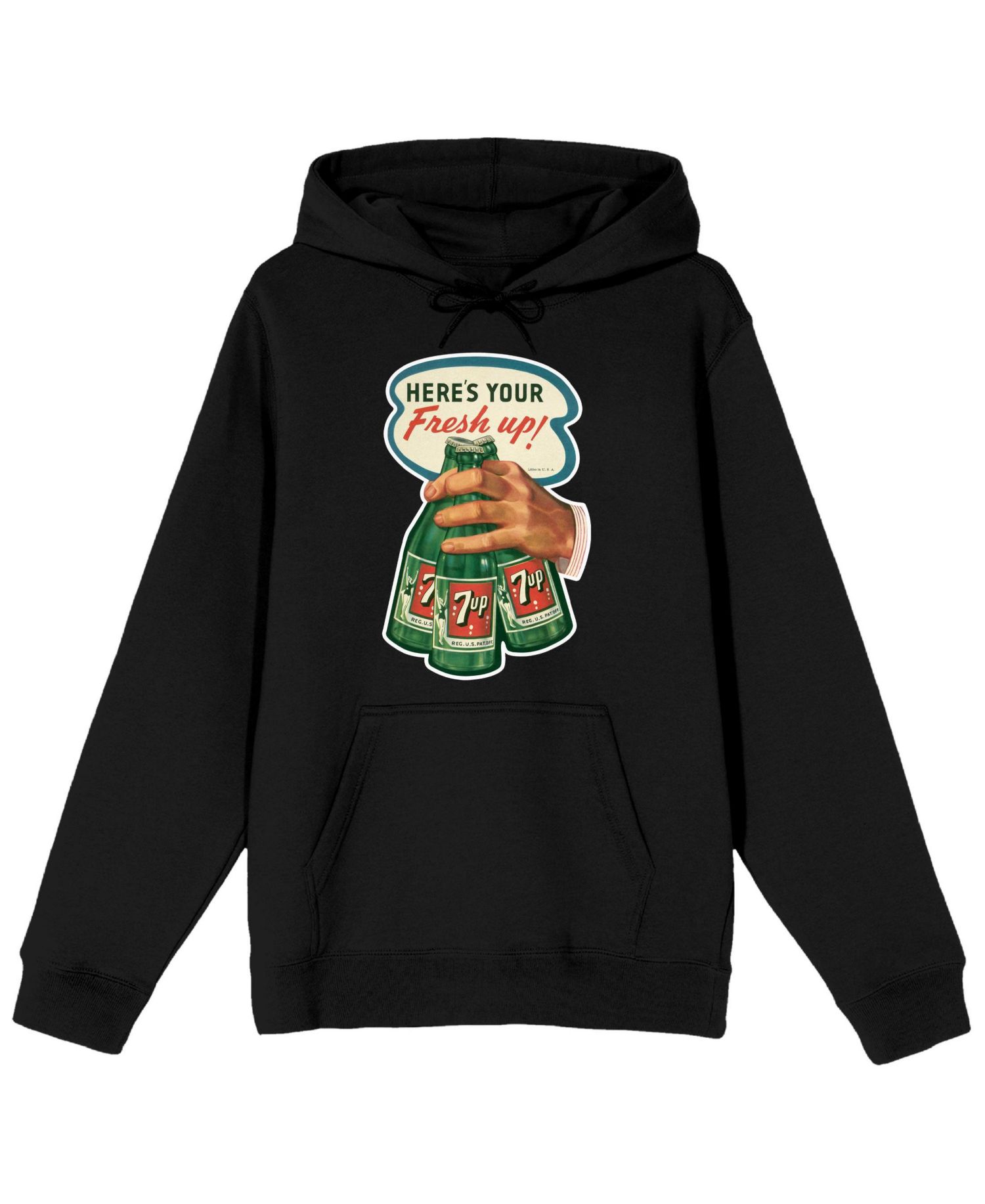 Big & Tall Here's Your Fresh Up Long Sleeve Black Adult Hooded Sweatshirt-4XL