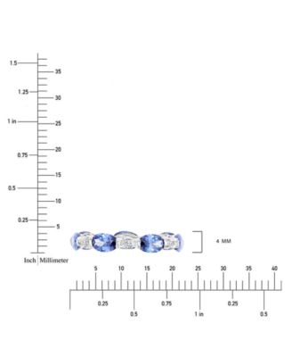 Blue & White Cubic Zirconia Band Ring (5-7/8 ct. t.w.) in Sterling Silver