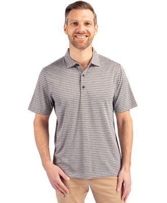 Men's Cutter and Buck Forge Eco Heather Stripe Stretch Recycled Polo
