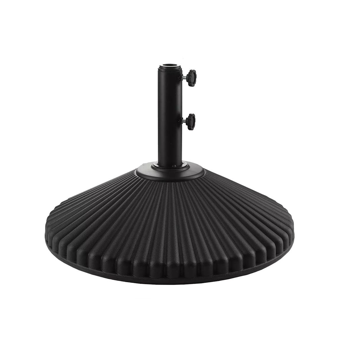 23in Patio Umbrella Base Round Heavy Duty Umbrella Base Outdoor Umbrella Stand Water and Sand Fillable for Backyard Garden - Black
