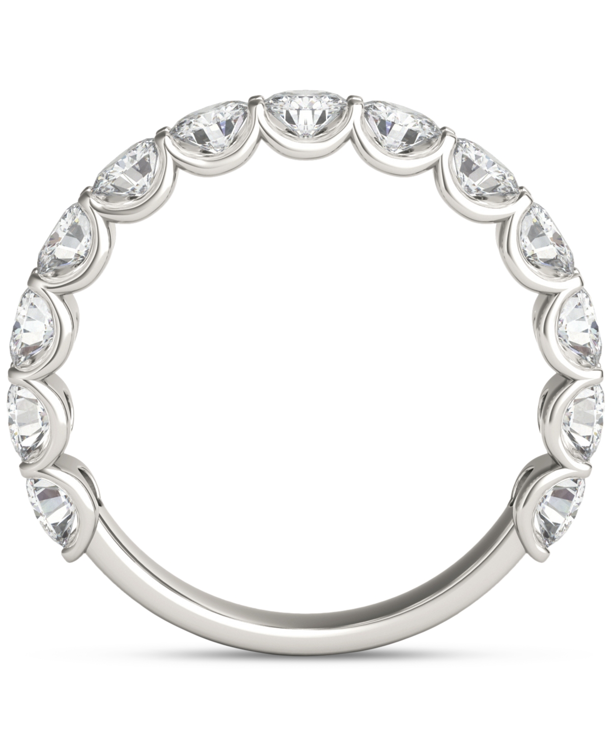 Charles & Colvard Moissanite Trellis Set Wedding Band (1-1/2 Ct. T.w) In 14k White Gold In 14k White Gold