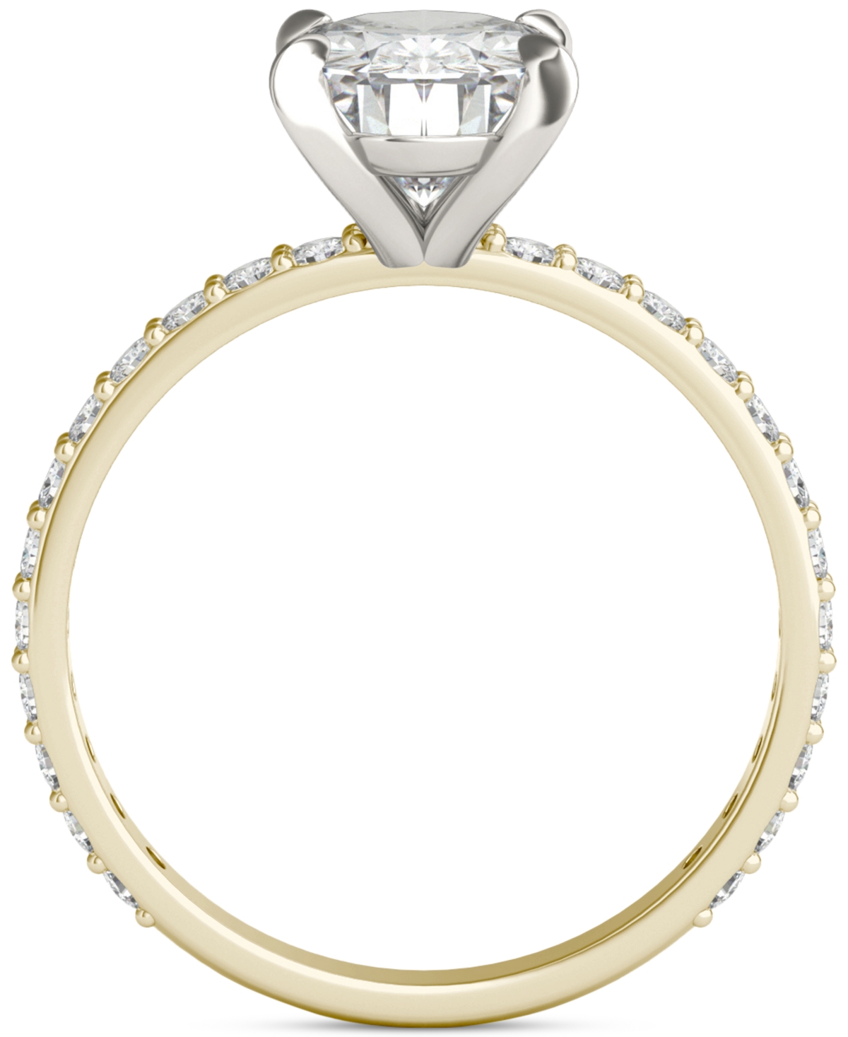 Charles & Colvard Moissanite Classic Basket Solitaire Engagement Ring (2-1/2 Ct. T.w.) In Two-tone 14k Gold In 14k Two Tone