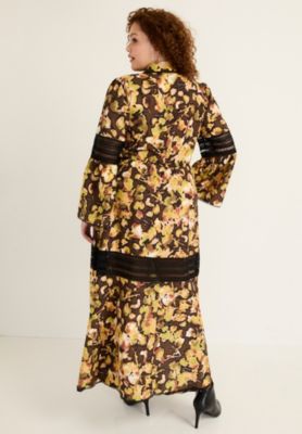 June + Vie Women's June + Vie Lace-Panelled Midi Shirt Dress