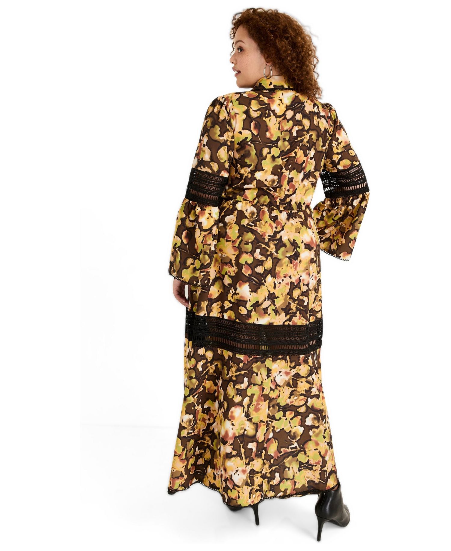 Women's June and Vie Lace-Panelled Midi Shirt Dress