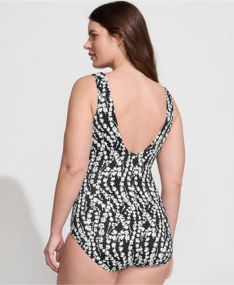 Plus Size Tugless Low Leg One Piece Swimsuit