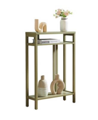 Bisbee Wood Console Table with 2 Open Storage Shelves, Narrow & Minimalist Sofa Table, Entryway Table Perfect for Hallway