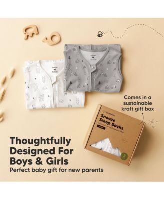 2-Pack Snooze Baby Sleep Sacks, Cotton Wearable Blanket, Soft Toddler Sleeping Bag, Smooth Zipper