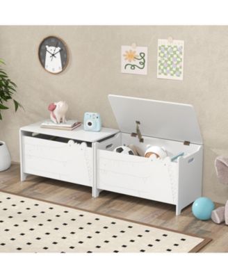 Kids Toy Box with Safety Hinge for Secure Storage and Easy Access to Toys